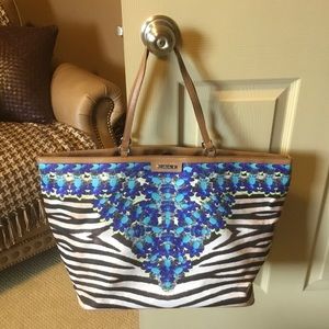 Stella & Dot Capri Jeweled Zebra Tote Bag NWOT